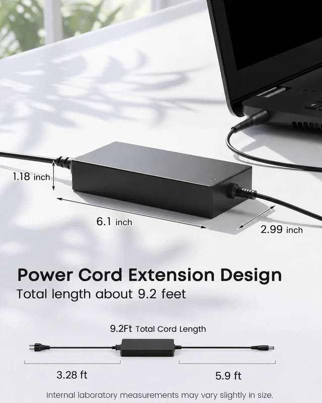 Alt view image 3 of 6 - Dongerdi 180W 130W Charger Compatible with Dell WD15 K20a Dock Power Cord | Compatible with Dell Docking Station WD19 WD19S UD22 WD25 SD25 D6000 D6000S K17 K22A TB16 TB15 K16A WD22TB4 SD25TB4 WD19TB