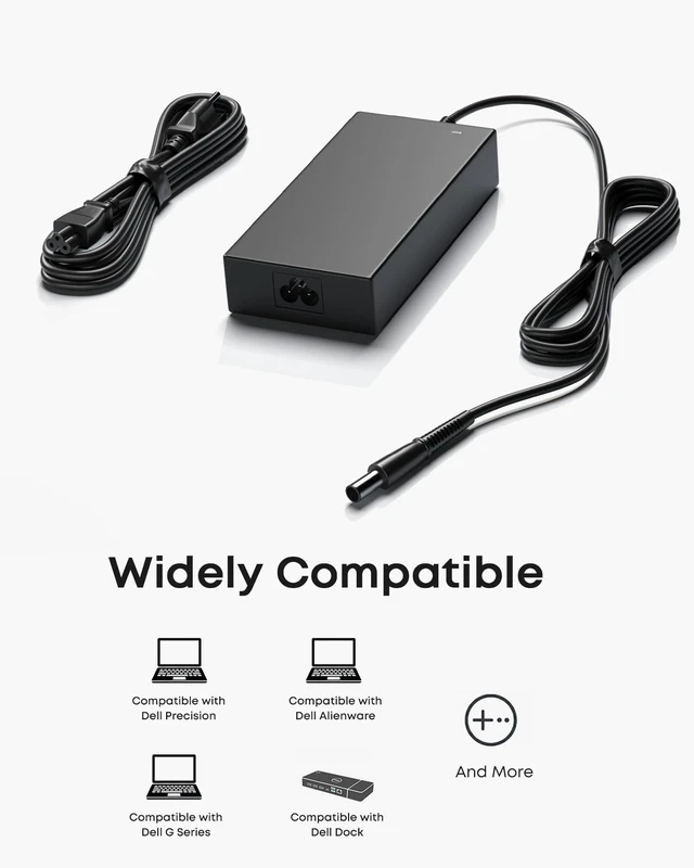 Alt view image 6 of 6 - Dongerdi 180W 130W Charger Compatible with Dell WD15 K20a Dock Power Cord | Compatible with Dell Docking Station WD19 WD19S UD22 WD25 SD25 D6000 D6000S K17 K22A TB16 TB15 K16A WD22TB4 SD25TB4 WD19TB