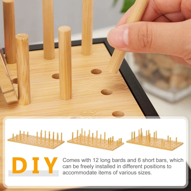 Alt view image 4 of 7 - Homde Office Charging Station Organizer: 2 Layer Charger Holder (Black) | Bamboo Electronic Docking Stand for Multiple Devices Tablets Phones - Drawer for Home