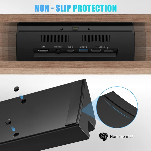 Alt view image 5 of 5 - TV Dock Station for Switch/Switch OLED,Replacement for Official Switch Dock Set.Switch Docking Station Support 4K HD Output with 15V/2.6A Power Adapter and Cable