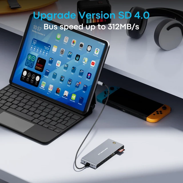 Alt view image 6 of 7 - USB C Docking Station Dual Monitor, 12in1 Laptop Dock with 2HDMI | Laptop Docking Station with 8K Display, Dual 4K@60Hz, 2.5G Ethernet, SD/TF 4.0, 10Gbps Data, 100W PD, USB C Hub for Laptop