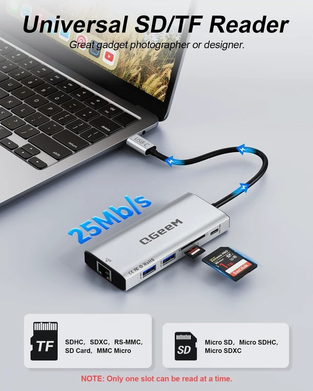 Alt view image 5 of 7 - USB C Docking Station Dual Monitor,10 in 1 USB C Hub with 2 HDMI | Dual 4K@60Hz, 100W PD, 5Gbps Data Ports, 1Gbps Ethernet, Card Reader, Laptop Dock for MacBook, Dell, Lenovo, XPS, HP and More