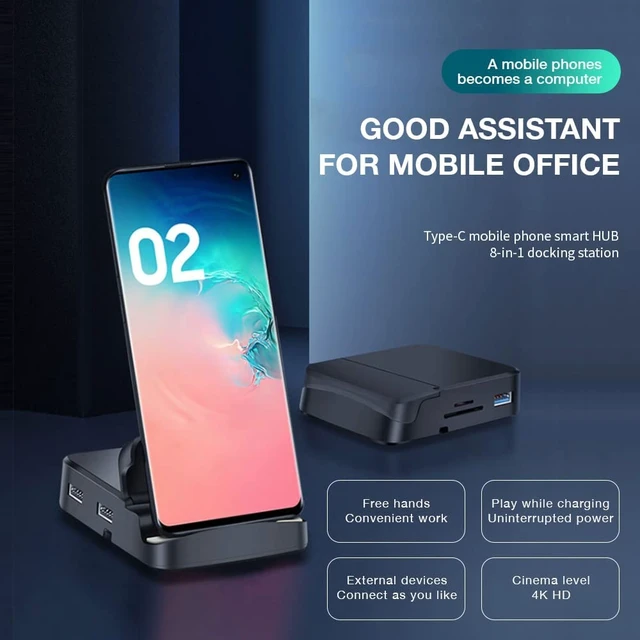 Alt view image 2 of 7 - GKI Docking Station, USB C Mobile Phone to 4K HDMI Hub, 7-in-1 Charging Station, Support DP Alt Mode, Compatible with Samsung Dex Mode.