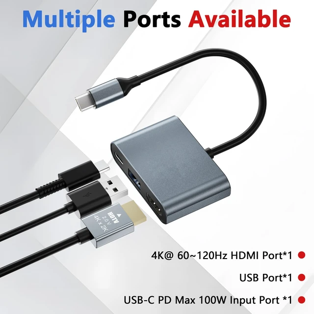 Alt view image 6 of 7 - TV Dock Compatible with Switch 2,Support 4K@60Hz~120Hz | Aluminum Alloy Travel USB C Docking Station with PD Max 100W/USB Port,Includes 20V/3A Power Adapter and HDMI Cable