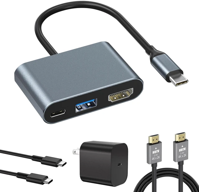 Main image of TV Dock Compatible with Switch 2,Support 4K@60Hz~120Hz | Aluminum Alloy Travel USB C Docking Station with PD Max 100W/USB Port,Includes 20V/3A Power Adapter and HDMI Cable
