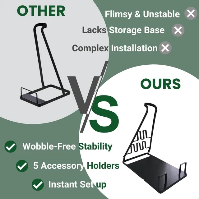 Alt view image 7 of 7 - EZ SPARES No Installation Required,Vacuum Stand Frame,Accessories Storage Docking Station Holder,Metal Bracket,big base,Compatible with Dys,Eureka,tineco,dreame,Fit Most Stick Vacuum Cleaner(Black)