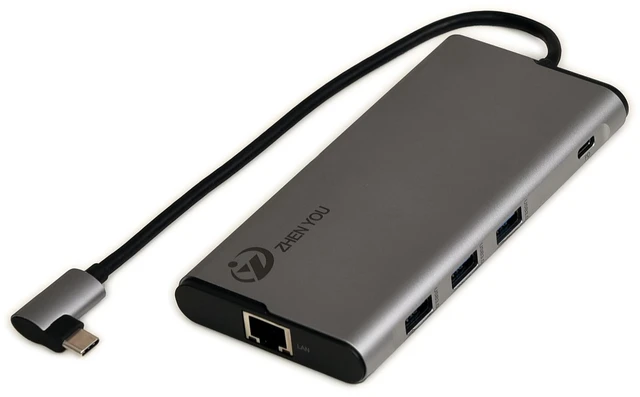Main image of 5 in 1 USB-C to Ethernet Adapter with 3 USB 3.0 Ports 5Gbps, Gigabit Ethernet, 100W PD Charging, Aluminum Multiport Docking Station for MacBook, iPad, Laptop, Desktop,Android Phone, Tablet
