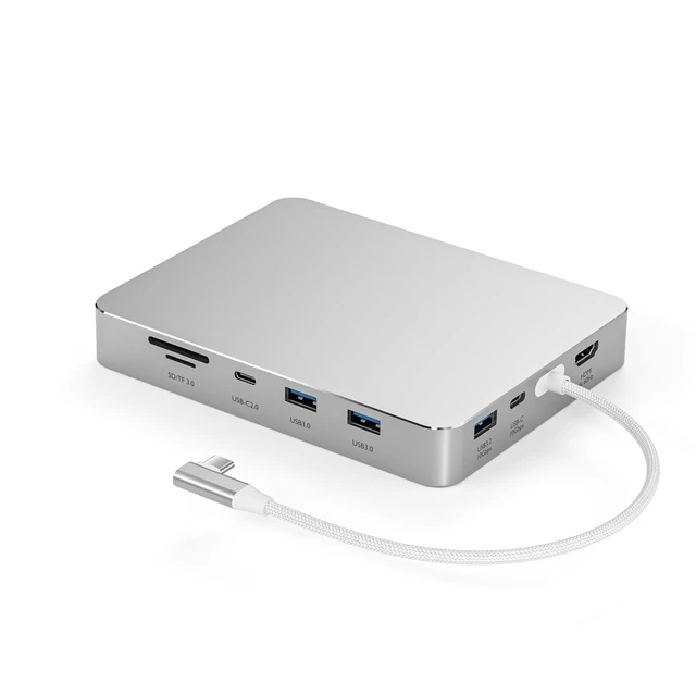 Alt view image 4 of 7 - 8-in-1 USB-C Hub for 24 iMac M1/M3/M4, 10Gbps, HDMI, SD/TF, M.2 NVMe SSD | iMac hub for 24 iMac, 10Gbps USB-C/A, 4K HDMI, SD/TF,iMac docking station with M.2 NVMe SSD expansion up to 4TB