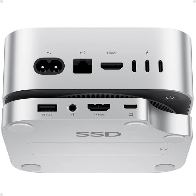 Main image of Mac mini M6, M5 Pro, M4/ M4 Pro Hub & Dock with HDMI 4K & 8TB M.2 SSD Case | PULWTOP Aluminum USB C Hub Stand for Mac mini M5, M4 Mac mini Accessories with 3 USB A, SD/TF, Audio, No wifi issues