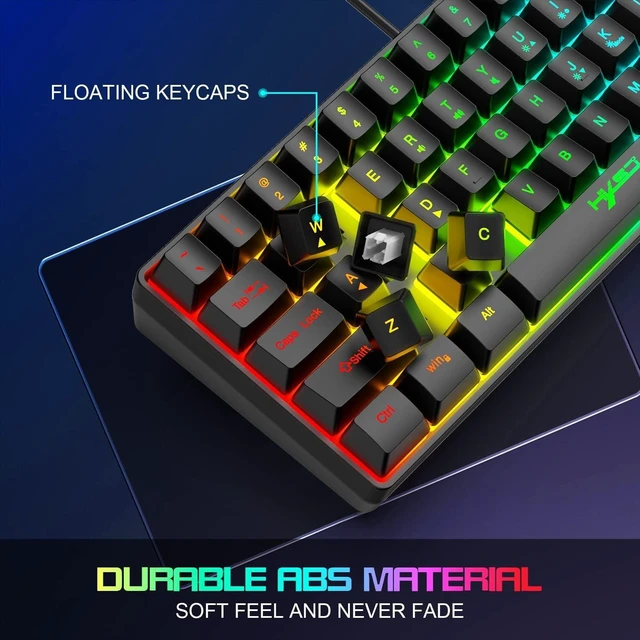 Alt view image 4 of 7 - SELORSS Gaming RGB Wired Keyboard and Mouse Combo - USB Gaming Keyboard Compact 61 Keys RGB LED Backlit & Gaming Mouse 6400 DPI - Wired Switch Contoller for Nintendo,Windows PC Gamers,4 in 1