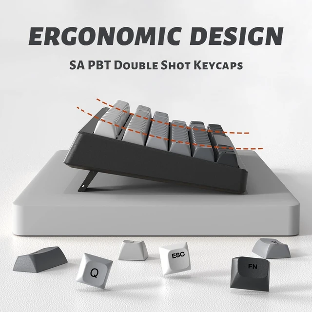 Alt view image 4 of 7 - ATTACK SHARK M87 80% Wireless Gaming Keyboard,87 Keys Rainbow Lights TKL Mechanical Feeling SA PBT Keyboard for Mac/Win, Bluetooth 5.0/2.4Ghz Dual Mode Pc Keyboards for Office/Gaming Moonlight