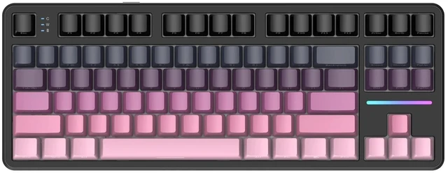 Main image of MANBASNAKE X Attack Shark X87 Wireless Mechanical Keyboard, Hot Swappable Gasket Custom RGB Backlit Gaming Keyboard,Bluetooth/2.4GHz/USB-C with 4000mAh Battery (Black and Pink)