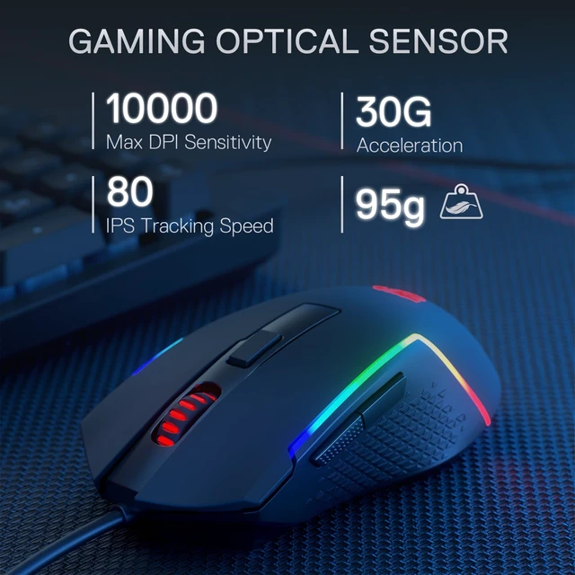 Alt view image 6 of 7 - Redragon S141 Combo, K515 Membrane Gaming Keyboard + M616 10000 DPI Mouse | 4 On-the-Fly Combos, Mechanical-Feel Linear Quiet Typing, 6-Button Precision Control, Detachable Wrist Rest, PRO Software