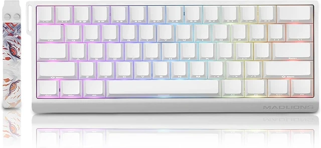 Main image of MADLIONS MAD60 HE Rapid Trigger Magnetic Switch Gaming Keyboard,60% RGB Adjustable Actuation Hall Effect Hyper-Fast 8K Polling Rate PBT Keycaps 61 Keys Mechanical Keyboard for PC/Mac Gamer(White)