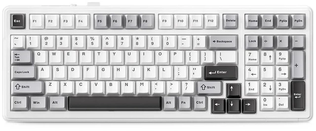 Main image of Aula F99 Cherry Profile Mechanical Keyboard, Triple Mode Connected RGB Backlit Gaming Keyboard with Numpad for Gaming and Office(White with Grey and Black)