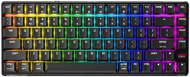 Main image of Xtrfy Cherry K33 Compact Wireless, 75% Mem-chanical Gaming Keyboard, Multi Device, Bluetooth, 2.4 GHz & Wired Mode, RGB-Lighting, IP54 Dust & Splash-Resistant (Black)