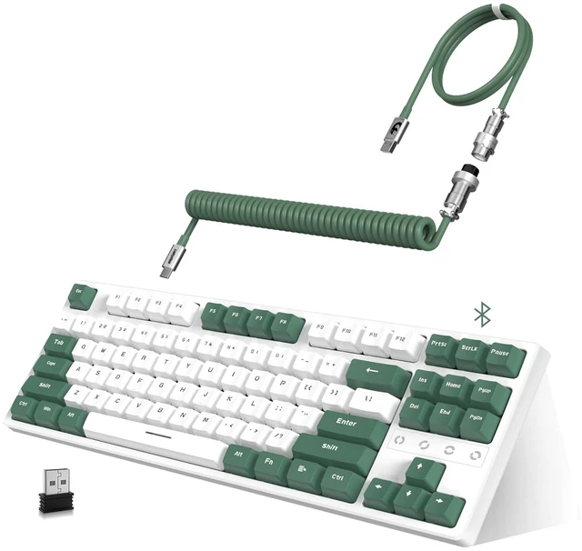 Main image of ATTACK SHARK K87 Gaming Keyboard Wireless TKL Mechanical Keyboard,2.4G/BT 5.0/Wired Coiled Keyboard Cable,Hot Swappable Tactile Switch,Chroma RGB,3000 mAh Rechargeable Battery for Windows Mac
