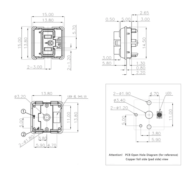 Alt view image 5 of 7 - Kailh 1350 Choc Low Profile White Clicky Switches 5-Pin Pre-lubed 108Pcs | 50gf RGB SMD Chocolate Low Profile Switch for Low Profile Mechanical Gaming Keyboard