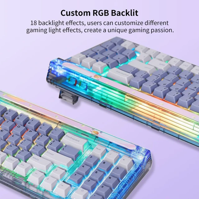 Alt view image 4 of 7 - GM780 Gaming Keyboard,Wireless/Wired/Bluetooth Mechanical Keyboard | Gaming Keyboard,Wireless/Wired/Bluetooth Mechanical Keyboard,75%,RGB Backlit,Hot Swappable,Compact,Computer,PC,Dai Luo Switch