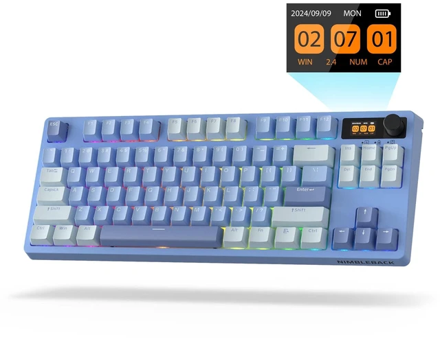 Main image of LTC Nimbleback NB841 PRO 75% Wireless Mechanical Keyboard w/Display Screen & Knob, 2.4G/ BT/USB-C RGB 84 Keys Gaming Keyboard, 3-Layer Dampener, Hot Swap PCB, Software Support, Linear Switch