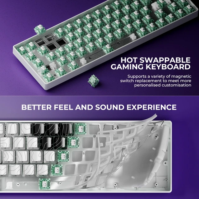 Alt view image 7 of 7 - x XVX HE68 Pro Rapid Trigger Keyboard 60% Percent,Hall Effect Keyboard with Gateron Magnetic Jade Pro Switch,CNC Aluminum Frame Topographic Custom Mechanical Key Board for PC/Laptop/Xbox/PS4/PS5