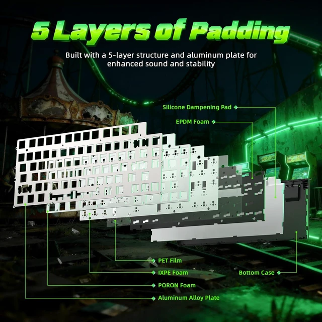 Alt view image 7 of 7 - ATTACK SHARK R85 HE 75% Magnetic Wired Gaming Keyboard,8KHz Polling Rate Rapid Trigger,0.005mm RT Precision,256K Scan Rate,Custom Hot-Swappable,Web Driver PC Keyboard for Gamer/Win/Mac,Neon Green