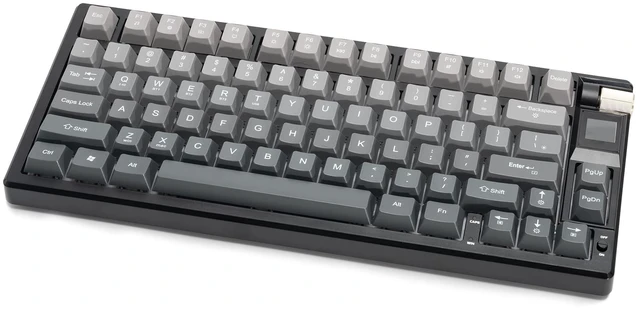 Main image of MMViCTY 75% Tri-Mode Mechanical Keyboard, Bluetooth 5.1/2.4GHz Wireless/USB-C Wired, Hot Swappable Linear Red Switch, 18 RGB Backlit, TFT Screen, Compact Gaming Keyboard for Mac/Windows, Black Pink