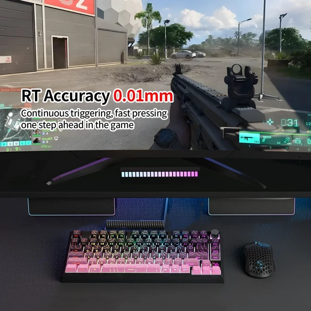 Alt view image 5 of 7 - MOLGRIA x SKYLOONG 75% Gaming Keyboard, GK75 HE USB Wired Magnetic-Switch Mechanical Keyboard with Cherry Profile Double-Shot PBT Keycaps, South-Facing RGB Backlit and Knob(BlackBerry Horizon Line)