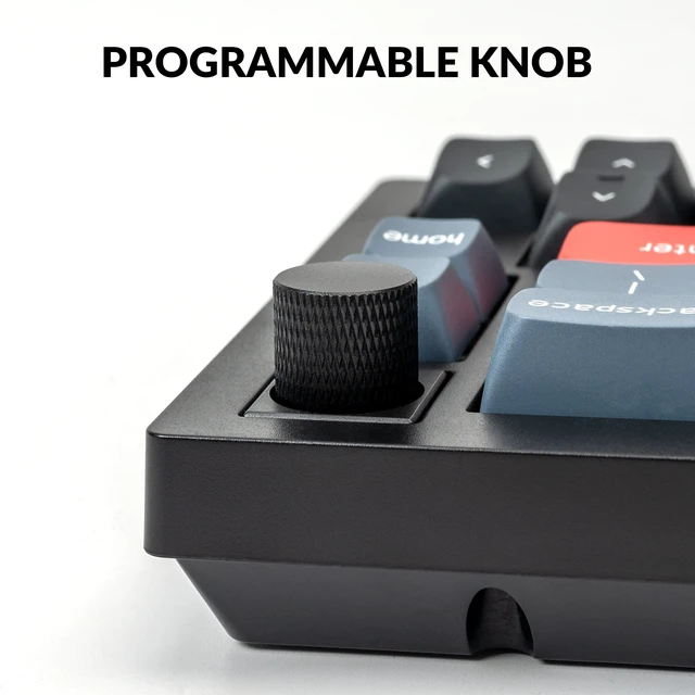 Alt view image 4 of 7 - Keychron V2 Wired Custom Mechanical Keyboard Knob Version, 65% Layout QMK/VIA Programmable with Hot-swappable K Pro Blue Switch Compatible with Mac Windows Linux Carbon Black(Non-Transparent)