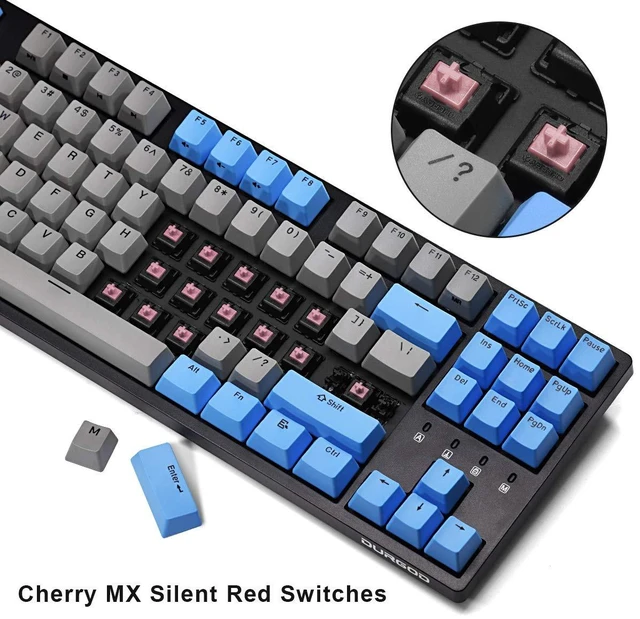 Alt view image 2 of 7 - DURGOD Taurus K320 TKL Wired Mechanical Gaming Keyboard - 87 Key - Double Shot PBT - NKRO - USB Type C (Cherry Silent Red,Black)