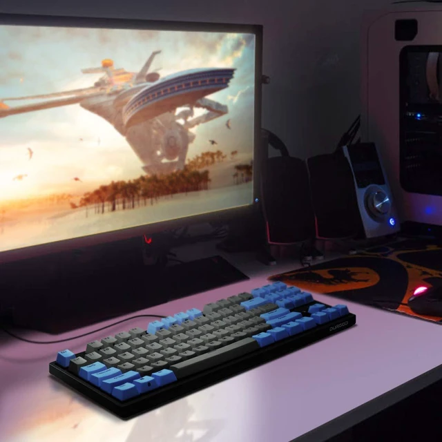 Alt view image 7 of 7 - DURGOD Taurus K320 TKL Wired Mechanical Gaming Keyboard - 87 Key - Double Shot PBT - NKRO - USB Type C (Cherry Silent Red,Black)