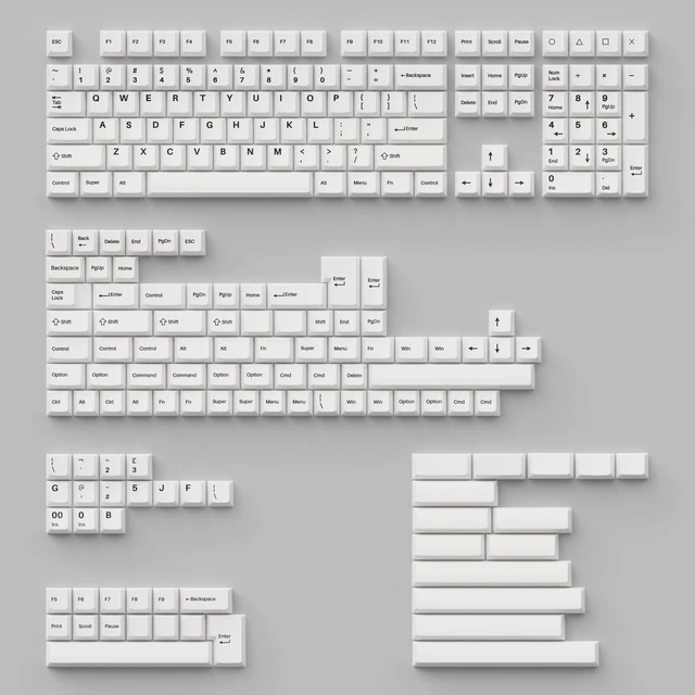 Main image of Keychron Double Shot Cherry PBT Keycap Full Keycap Set (219 Keys) - Black on White