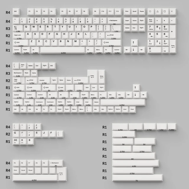Alt view image 3 of 5 - Keychron Double Shot Cherry PBT Keycap Full Keycap Set (219 Keys) - Black on White