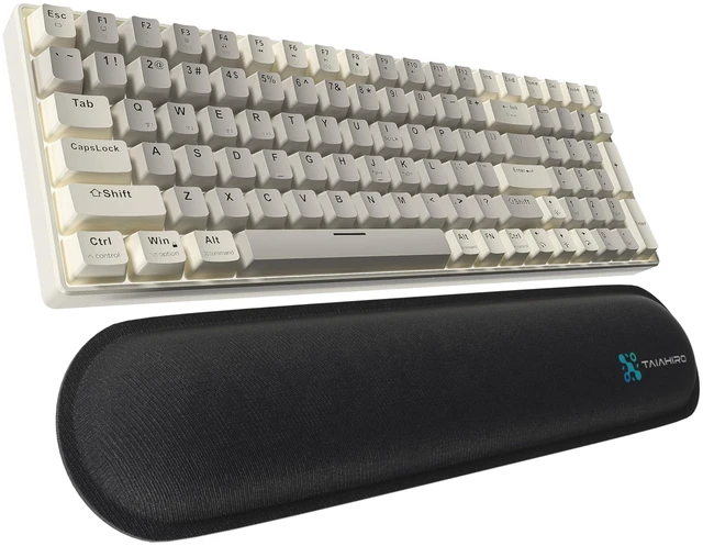 Main image of Taiahiro Wireless Mechanical Keyboard, 100-Key 96% Layout Gaming Keyboard, Hot-Swappable Silent Linear Switches, Tri-Mode BT/2.4G/USB-C, LED Backlit, 3000mAh Battery for Windows and Mac (Creamy Gray)