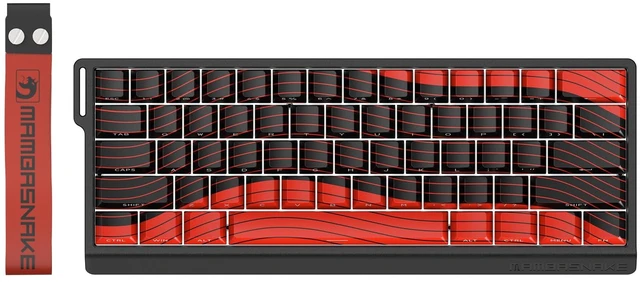 Main image of MAMBASNAKE X60 HE 60% Rapid Trigger Wireless Gaming Keyboard,Hall Effect Magnetic Switches,Adjustable Actuation,0.1ms Ultra-Low Latency, 8KHz Polling Rate,3-Mode RGB,PBT Keycaps for Win/Mac-Black&Red