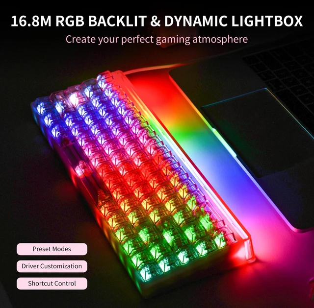 Alt view image 6 of 7 - Hexgears MX68 60% Hall Effect Magnetic Gaming Keyboard | Kailh Lemon Magnetic Switches, 0.01mm Precision, 8000Hz Polling Rate, 0.125ms Delay, Removable Frame, RGB Lightbox