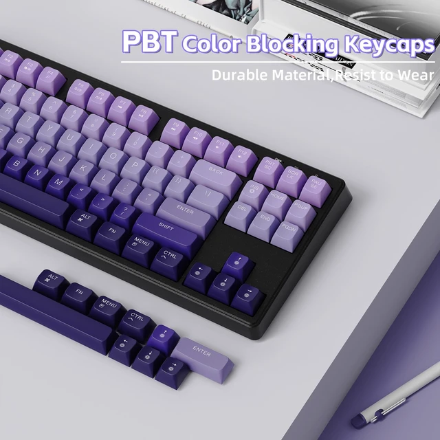 Alt view image 6 of 7 - ZIYOU LANG M87 80% TKL Membrane Wireless Gaming Keyboard - Purple | Mechanical Feel, Bluetooth/2.4GHz, Rainbow Backlit, PBT Gradient Keycaps, Rechargeable 4000mAH Battery, Silent, Ergonomic