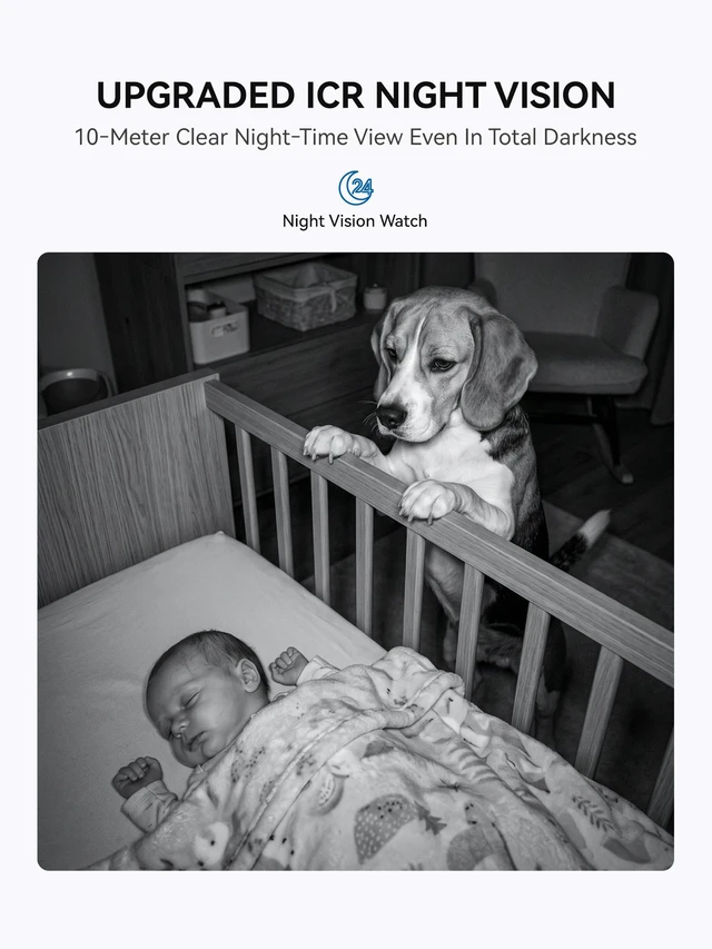 Alt view image 3 of 7 - SITERWELL 2.5K Indoor Camera - Home & Pet Indoor Security Cameras with App, | 360°Pan-Tilt, Wifi,5G/2.4G,Two-Way Audio, Auto-Tracking, Night Vision,Enhanced Audio,Fits Baby,Pets