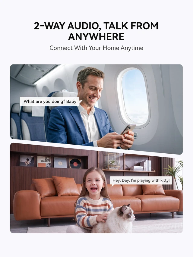 Alt view image 4 of 7 - SITERWELL 2.5K Indoor Camera - Home & Pet Indoor Security Cameras with App, | 360°Pan-Tilt, Wifi,5G/2.4G,Two-Way Audio, Auto-Tracking, Night Vision,Enhanced Audio,Fits Baby,Pets