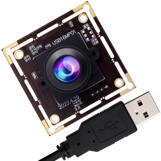 Main image of Hotpet 16MP USB Camera Module with Fisheye Lens, Wide Angle 180 Degree, Mini Security Camera, IMX298 Sensor, Ideal for Surveillance, Plug and Play for Windows, Linux, Android, Mac OS, Raspberry Pi