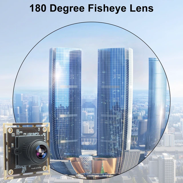 Alt view image 3 of 7 - Hotpet 16MP USB Camera Module with Fisheye Lens, Wide Angle 180 Degree, Mini Security Camera, IMX298 Sensor, Ideal for Surveillance, Plug and Play for Windows, Linux, Android, Mac OS, Raspberry Pi