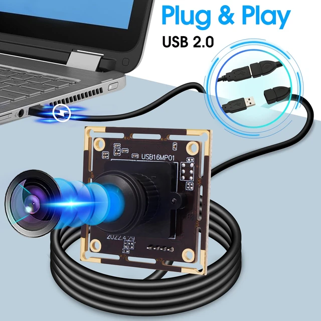 Alt view image 5 of 7 - Hotpet 16MP USB Camera Module with Fisheye Lens, Wide Angle 180 Degree, Mini Security Camera, IMX298 Sensor, Ideal for Surveillance, Plug and Play for Windows, Linux, Android, Mac OS, Raspberry Pi