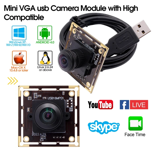 Alt view image 7 of 7 - Hotpet 16MP USB Camera Module with Fisheye Lens, Wide Angle 180 Degree, Mini Security Camera, IMX298 Sensor, Ideal for Surveillance, Plug and Play for Windows, Linux, Android, Mac OS, Raspberry Pi
