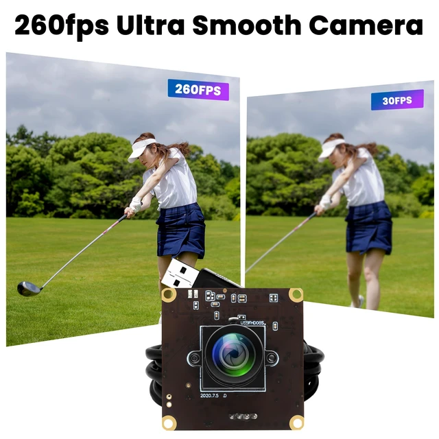 Alt view image 2 of 7 - IFWATER USB 260fps High Speed 110 Wide Angle No Distortion Lens Camera Module 2MP USB UVC Video Lightburn Industrial Camera Plug and Play for Laptop Raspberry Pi Jetson Nano
