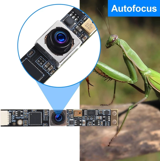 Alt view image 2 of 7 - IFWATER 16MP 5K Autofocus USB Camera Module, Built-in Microphone,97° HFOV Distortion-Free AF Lens, Plug and Play for Industrial PC, Lightburn, Windows, Linux, Jetson Nano, OpenCV