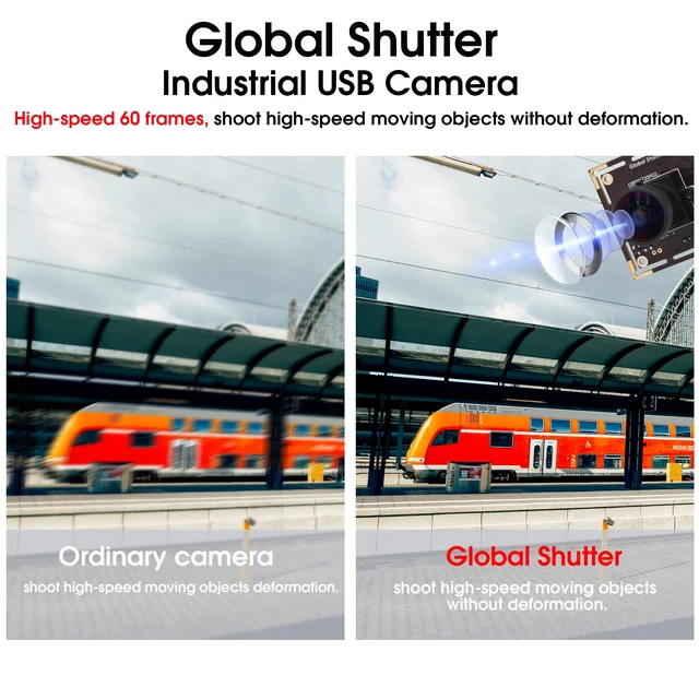 Alt view image 2 of 7 - IFWATER 60fps Global Shutter USB Camera Module with 170° Fisheye Lens,High Speed 720P Aptina AR0144 Camera for Industrial Applications with Jetson Nano,Laptop,Raspberry Pi