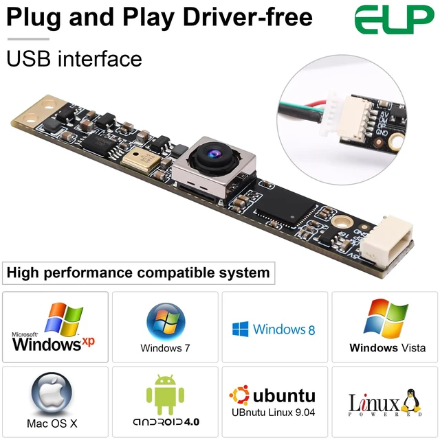 Alt view image 6 of 7 - 16mp Mini Strip Autofocus USB Camera Module with Microphone for Computer | UVC USB2.0 Lightburn Camera for Laser, Auto Focus Micro USB Security PC Camera, Industrial CCTV Video Webcam for Robotics