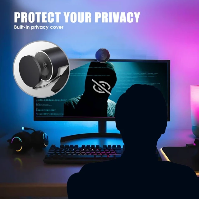 Alt view image 7 of 7 - QijiaView 4K Webcam, UHD CMOS Sensor, Noise Canceling Mic, AI Autofocus, Adjustable FOV, Built-in Privacy Cover, Works for Teams, Zoom, Google Meet, PC/Mac/Laptop/MacBook/Tablet