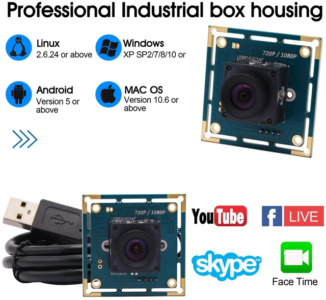 Alt view image 2 of 7 - 1080P USB Camera Module Autofocus High Speed Webcam Board for Computer