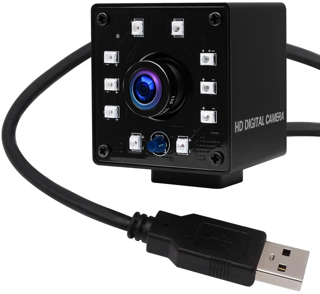 Main image of IR Infrared USB Fisheye Camera for Computer, High Speed Night Vision Webcam | 100FPS/480P, 60FPS/720P, 30FPS/1080P, Wide Angle UVC USB2.0 Lightburn camera, 1.56mm Fisheye Webcam for Home Surveillance
